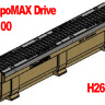 Комплект: Лоток CompoMax Drive ЛВ–10.16.26–П полимербетонный с решеткой щелевой чугунной ВЧ кл.D и E